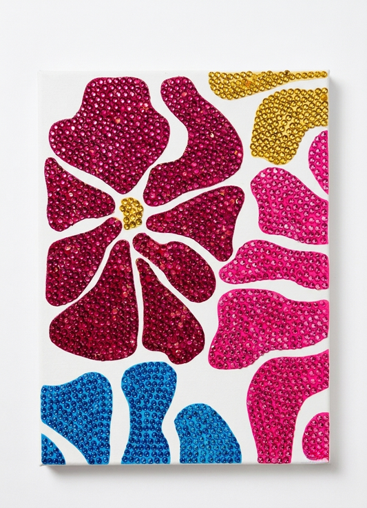 Flowers Rhinestone Canvas Art Kit