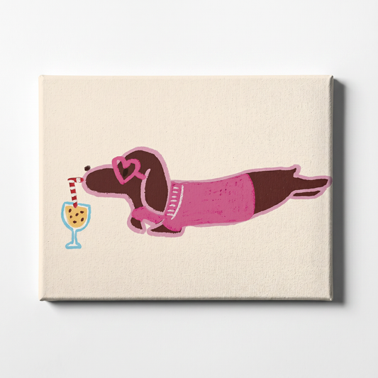 Full-Body Chill Doxie Rhinestone Canvas Art Kit