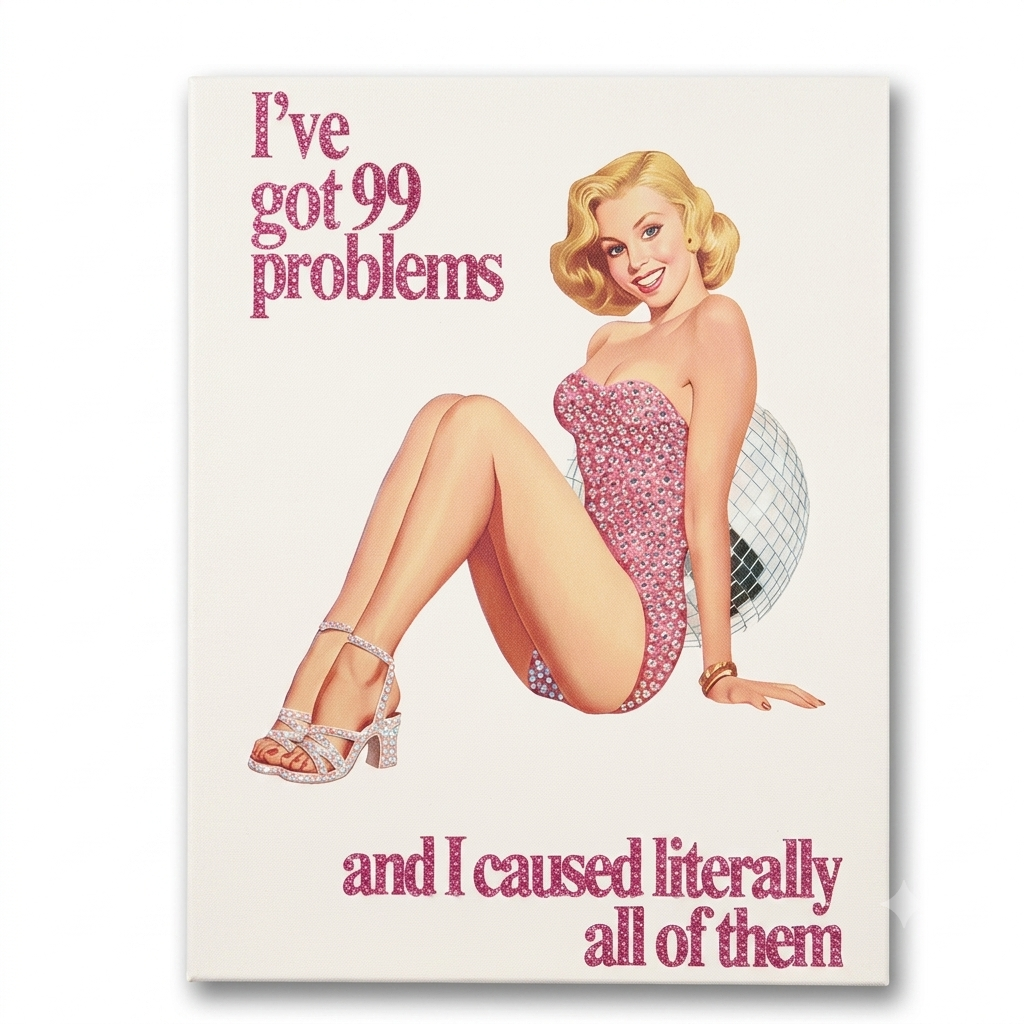 I Got 99 Problems Girl Rhinestone Canvas Art Kit