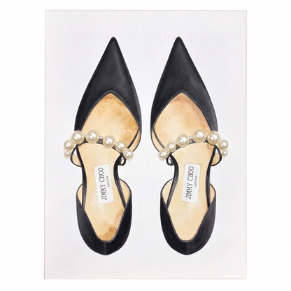 DIY Jimmy Choo Pearl High Heels Rhinestone Canvas Art Kit