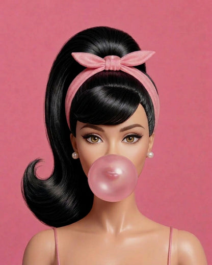 Retro Barbie Ponytail Rhinestone Canvas Kit