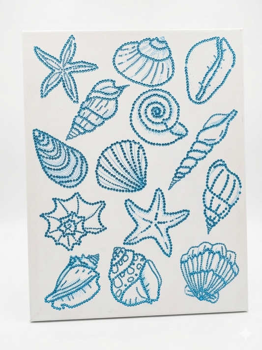 Seashell Rhinestone Canvas Art Kit