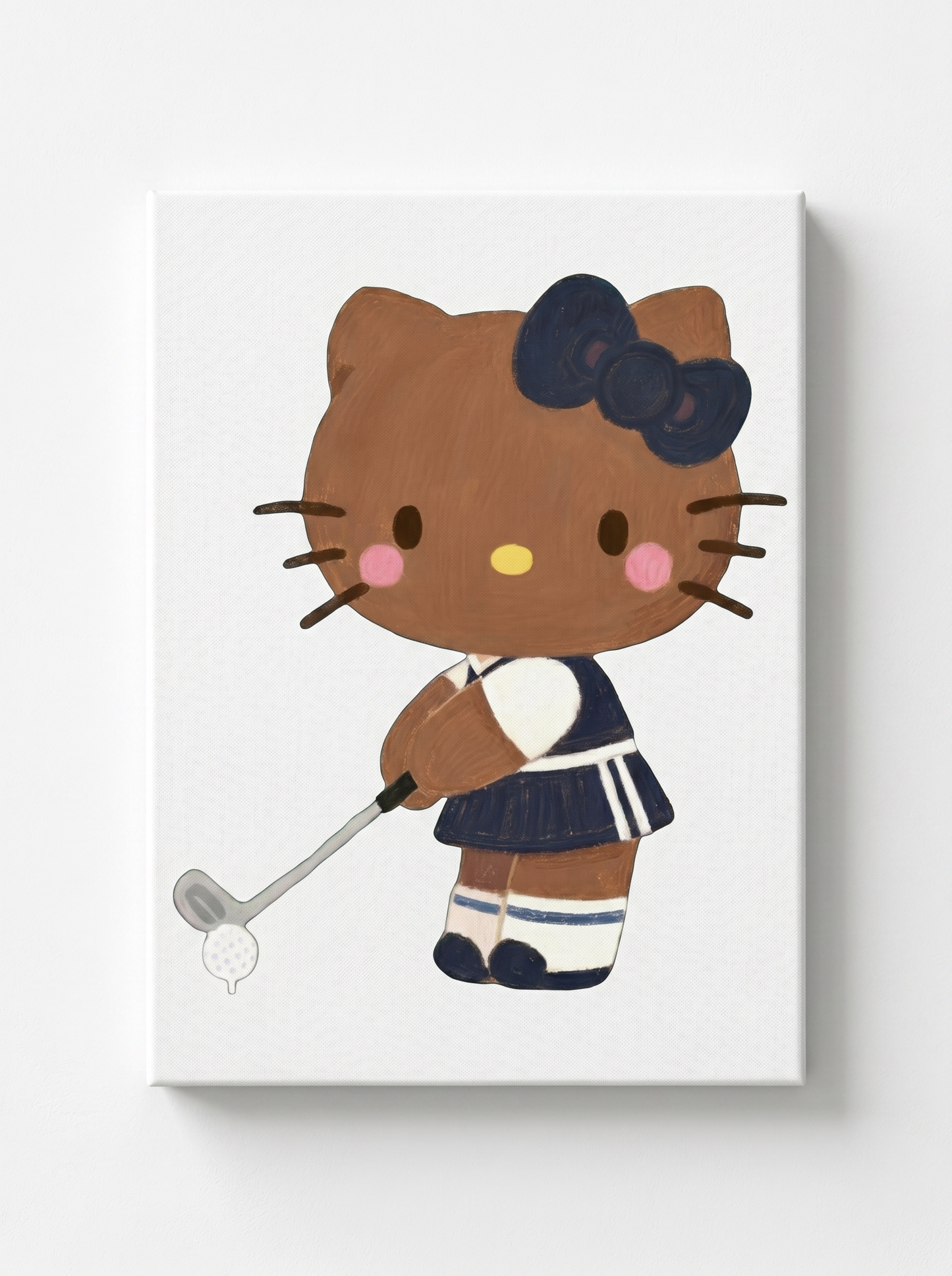 Golf Tan Kitty Rhinestone Canvas Art Kit