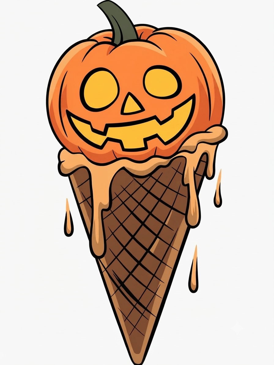 Halloween Pumpkin Ice Cream Rhinestone Canvas Art Kit