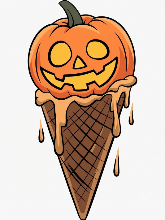 Halloween Pumpkin Ice Cream Rhinestone Canvas Art Kit
