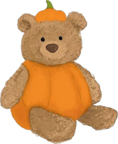 Halloween Pumpkin Teddy Bear Rhinestone Canvas Art Kit