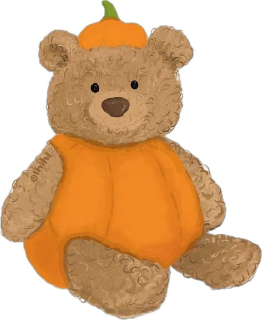 Halloween Pumpkin Teddy Bear Rhinestone Canvas Art Kit