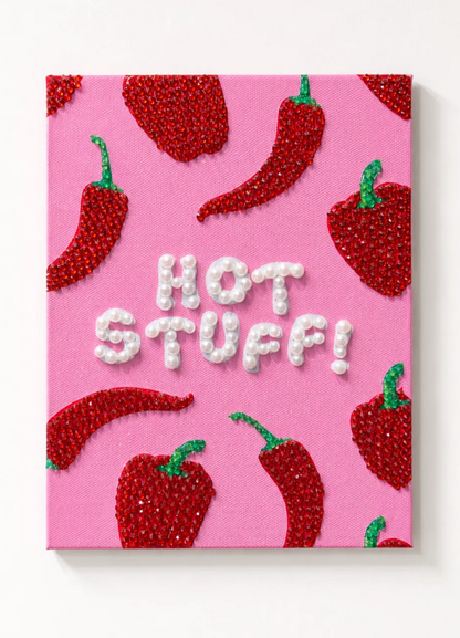 Kit de arte en lienzo con diamantes de imitación "Hot Stuff"