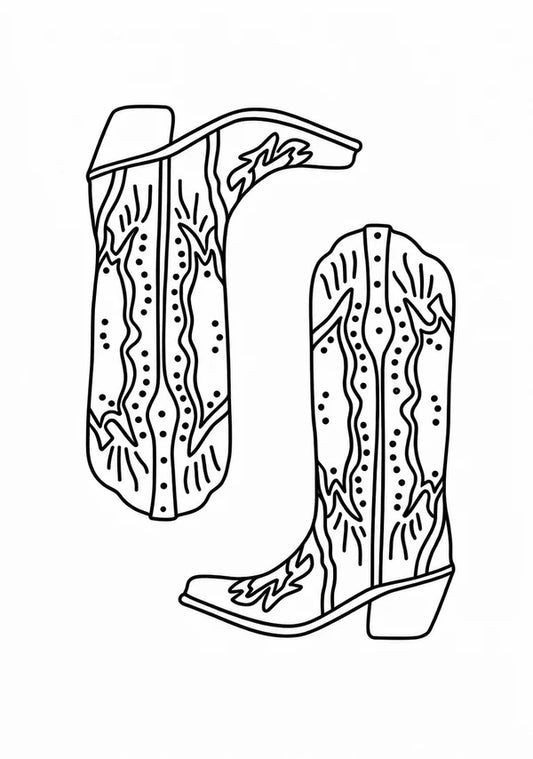 Double Cowgirl Boot Rhinestone Canvas Art Kit