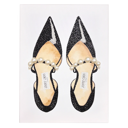 DIY Jimmy Choo Pearl High Heels Rhinestone Canvas Art Kit