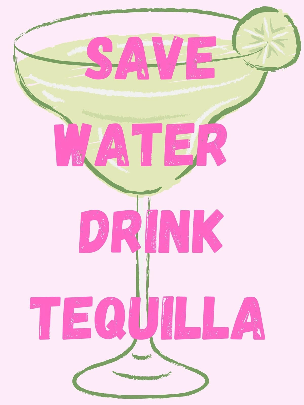Save Water and Drink Tequila Rhinestone Canvas Art Kit-Pink Background