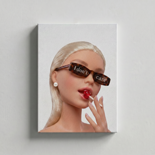 I don't care Barbiecore Rhinestone Canvas Art Kit