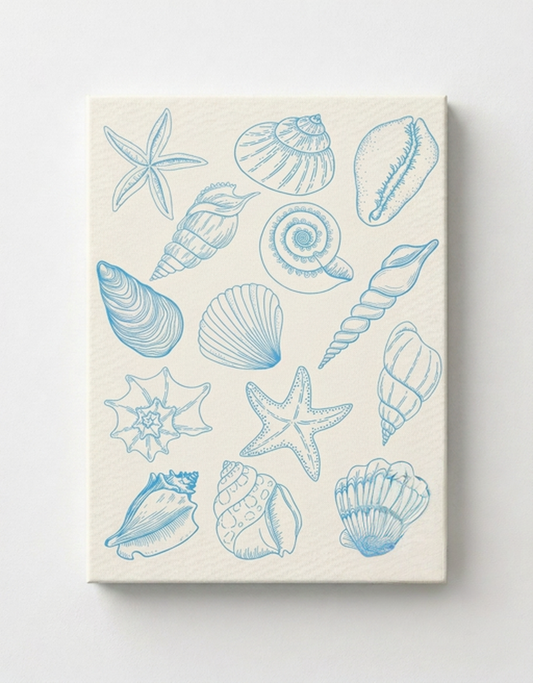 Seashell Rhinestone Canvas Art Kit