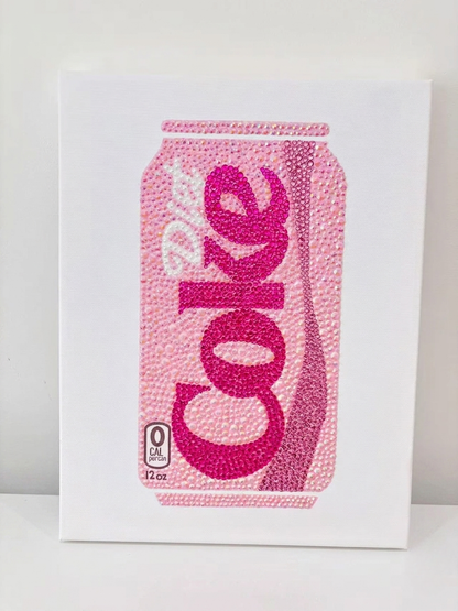 Kit de Arte en Lienzo con Pedrería Diet Coke Rosa Pop