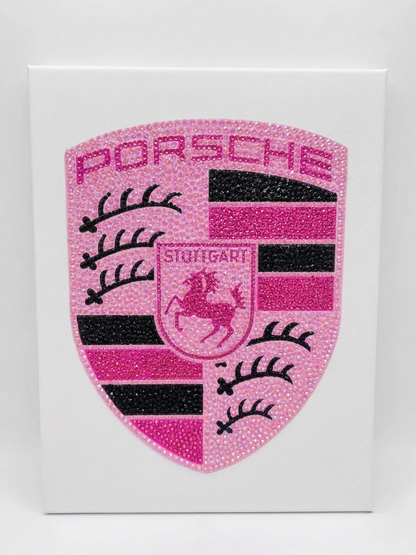 Kit de Arte en Lienzo con Diamantes de Imitación del Logo de Porsche