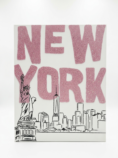 Kit de arte en lienzo con pedrería de Nueva York