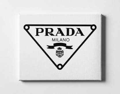 Kit de arte en lienzo con logotipo de Prada y pedrería