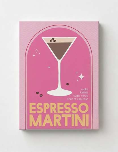 Espresso Martini Rhinestone Canvas Art Kit