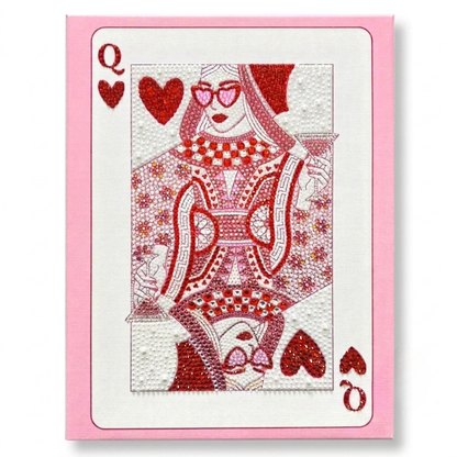 Red Queen Card Rhinestone Canvas Art Kit