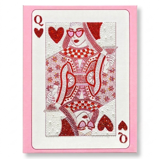 Red Queen Card Rhinestone Canvas Art Kit
