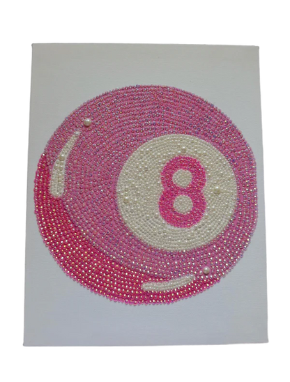 8 Ball Rhinestone Canvas Art Kit