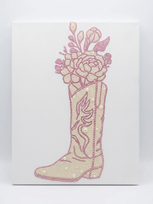 Boot Rhinestone Canvas Art Kit
