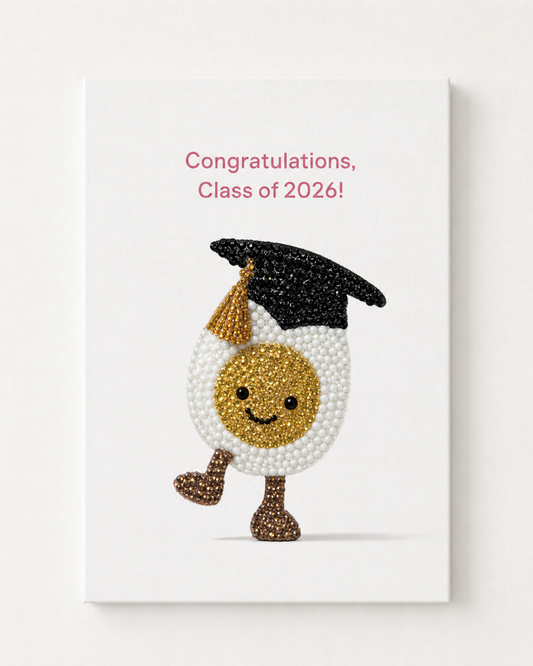 Jellycat Egg-cellent Achievement Rhinestone Canvas Art Kit (Class of 2026 Graduation Gift)
