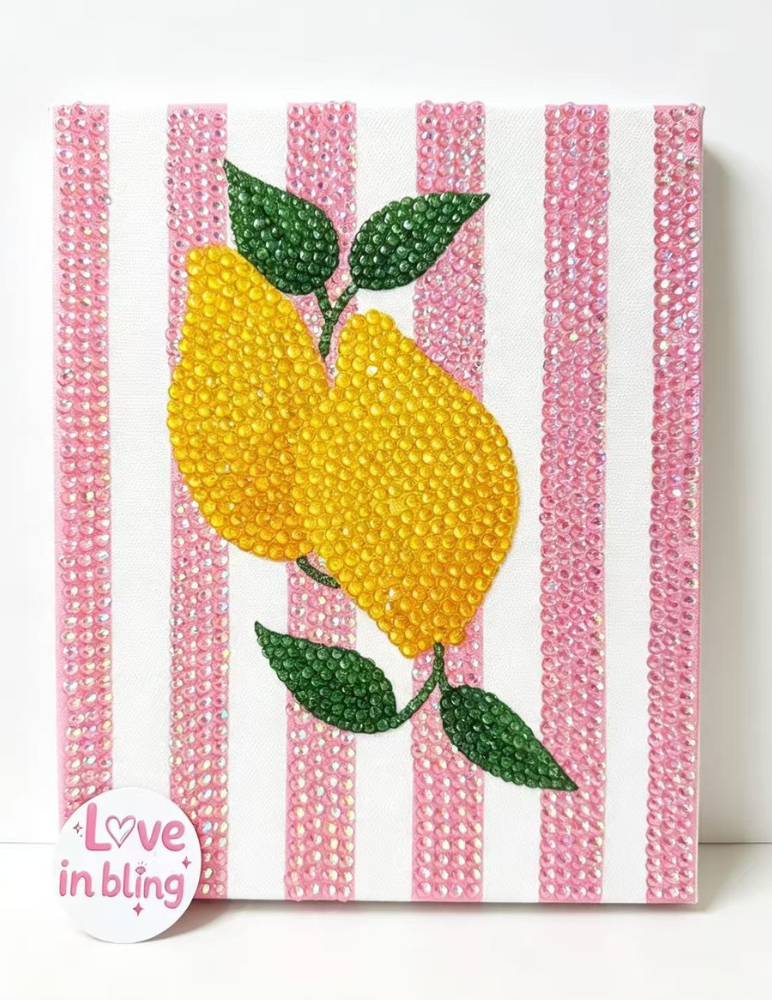 Lemon Rhinestone Canvas Art Kit