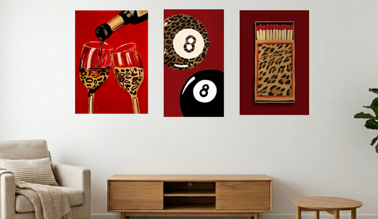 Leopard Chic Collection Rhinestone Canvas Art Kit Bundle (Set of 3)