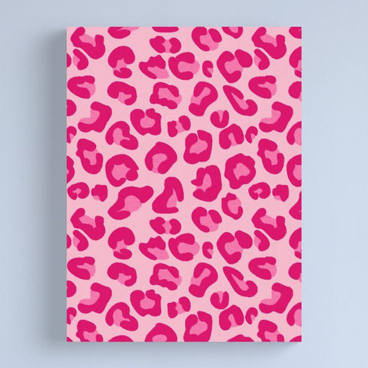 Pink Leopard Print Rhinestone Canvas Art Kit