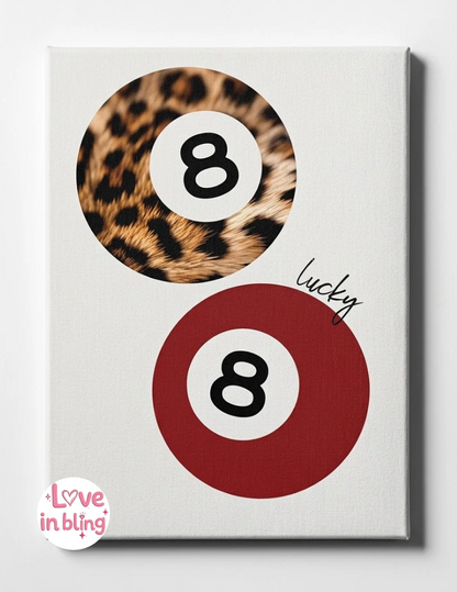 Lucky 8 Balls Rhinestone Canvas Art Kit-Red