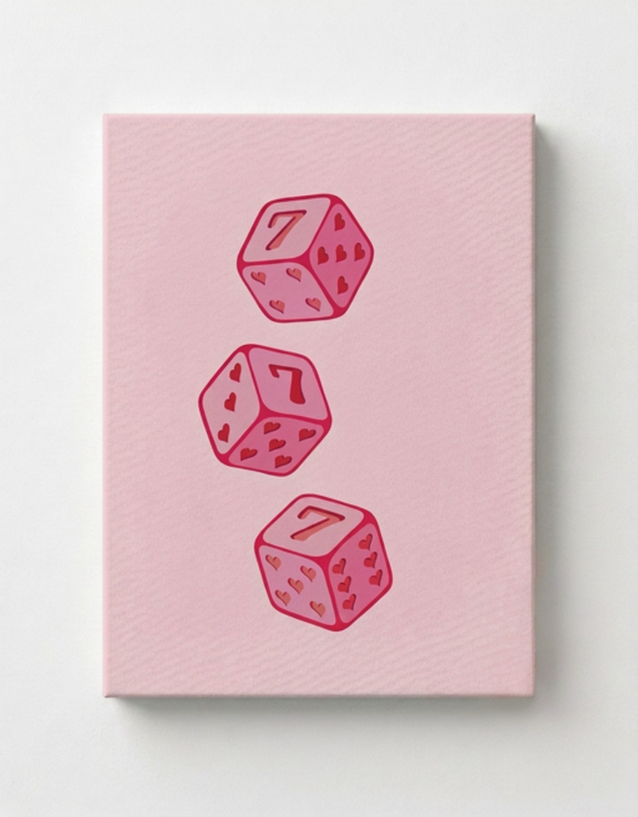 Lucky 7 Dice Rhinestone Canvas Art Kit