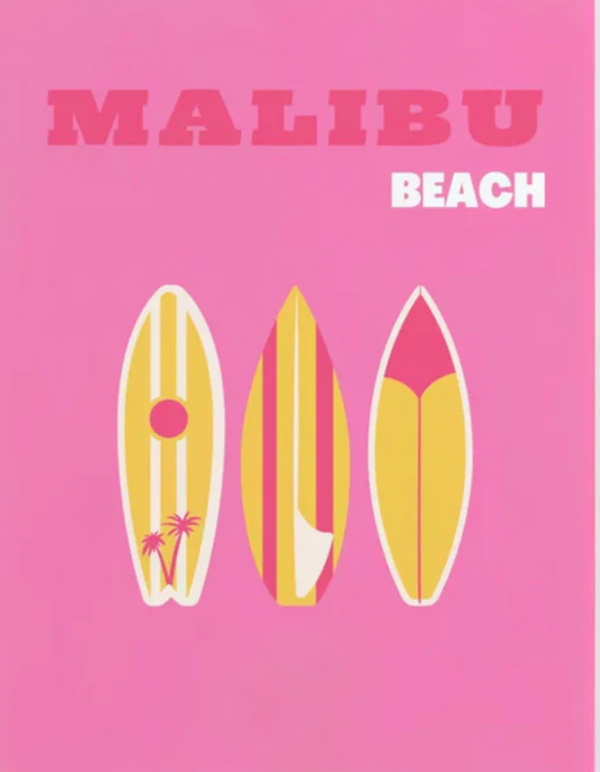 Malibu Beach Surf Board Rhinestone Canvas Art Kit