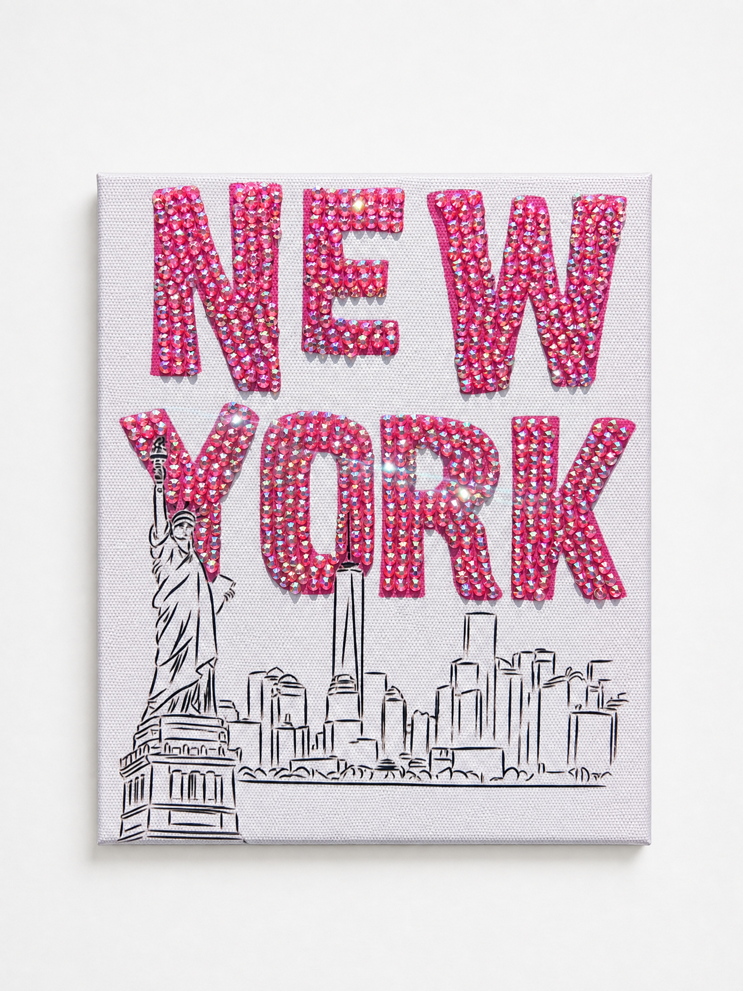 Kit de arte en lienzo con pedrería de Nueva York