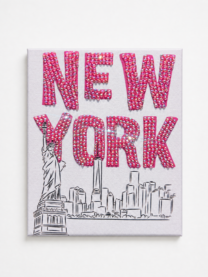 Kit de arte en lienzo con pedrería de Nueva York