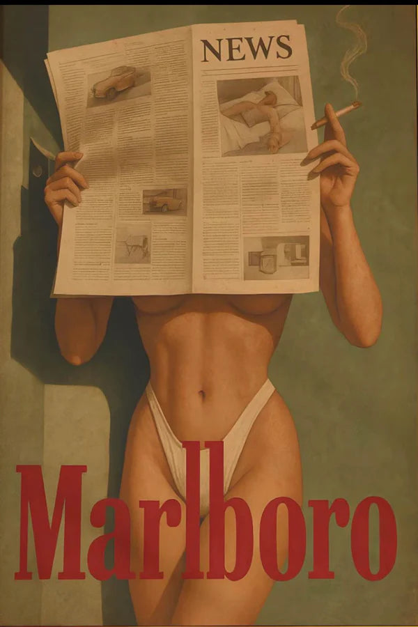 Newspaper Cigarette Rhinestone Canvas Art Kit
