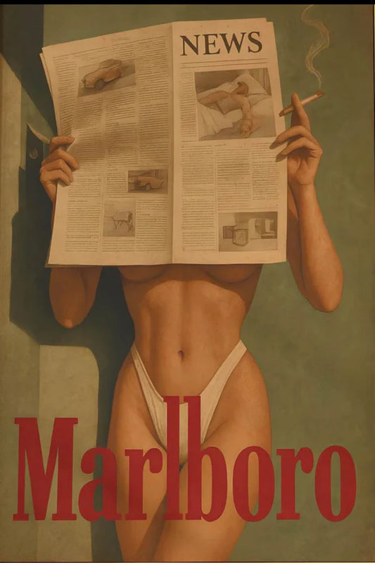 Newspaper Cigarette Rhinestone Canvas Art Kit