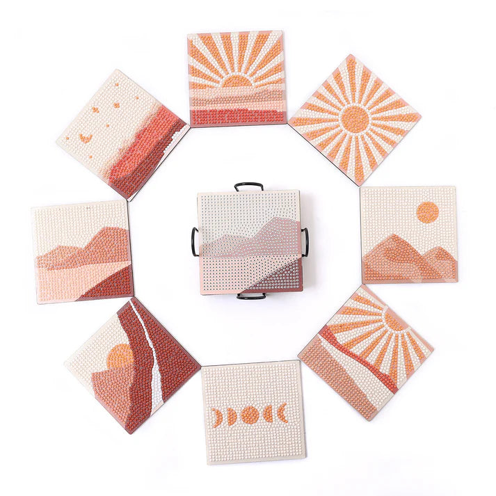 Sunset - DIY Diamond Painting Coaster Kit (8pcs)