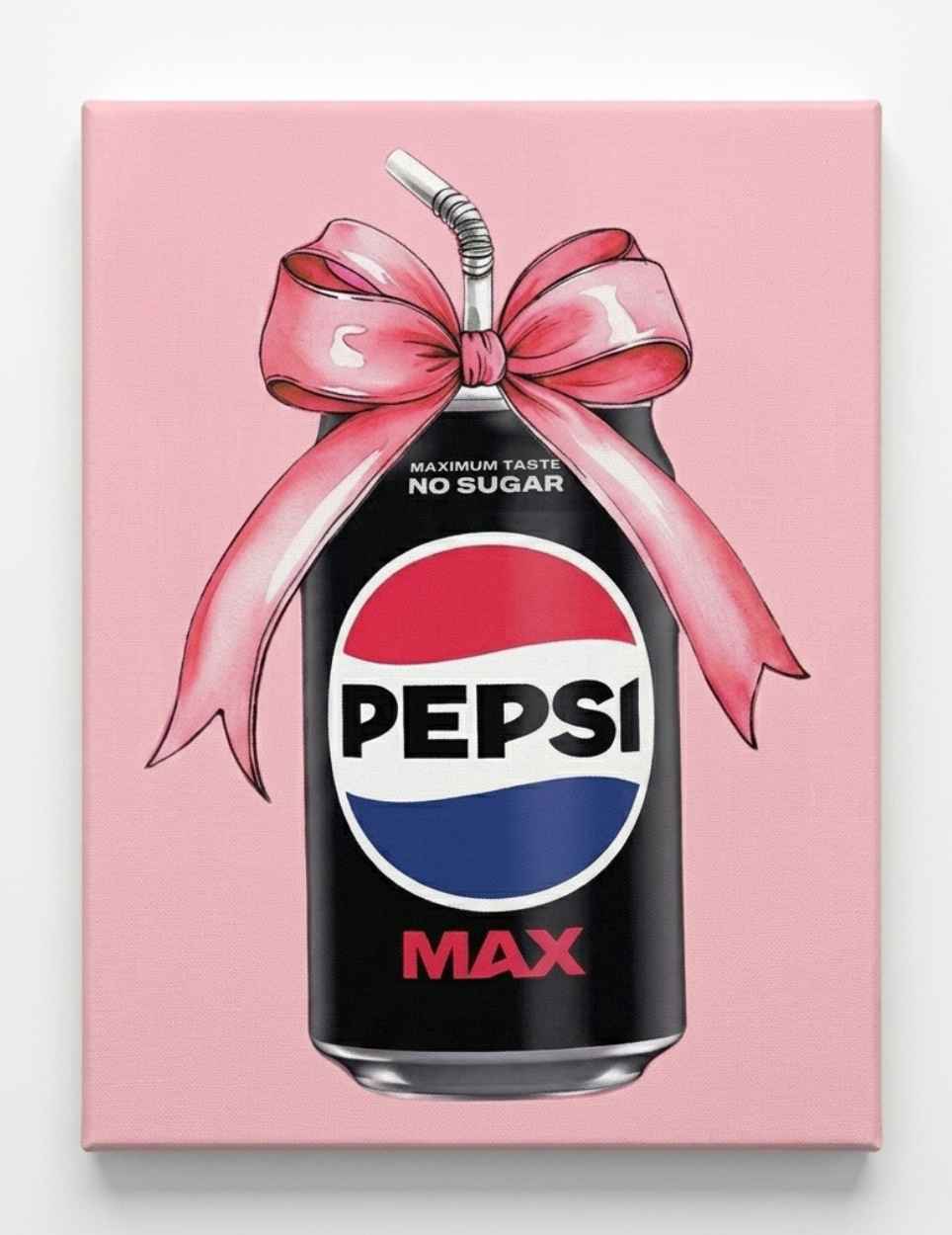 Kit de arte en lienzo de Coca-Cola Light rosa con diamantes de imitación