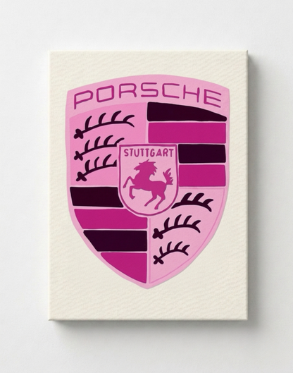 Porsche Logo Rhinestone Canvas Art Kit