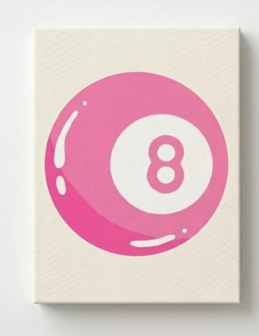 Pink 8 Ball Rhinestone Canvas Art Kit