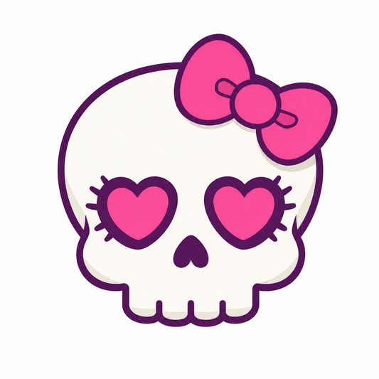 Pink Bow Heart-Eye Skull Rhinestone Canvas Art Kit