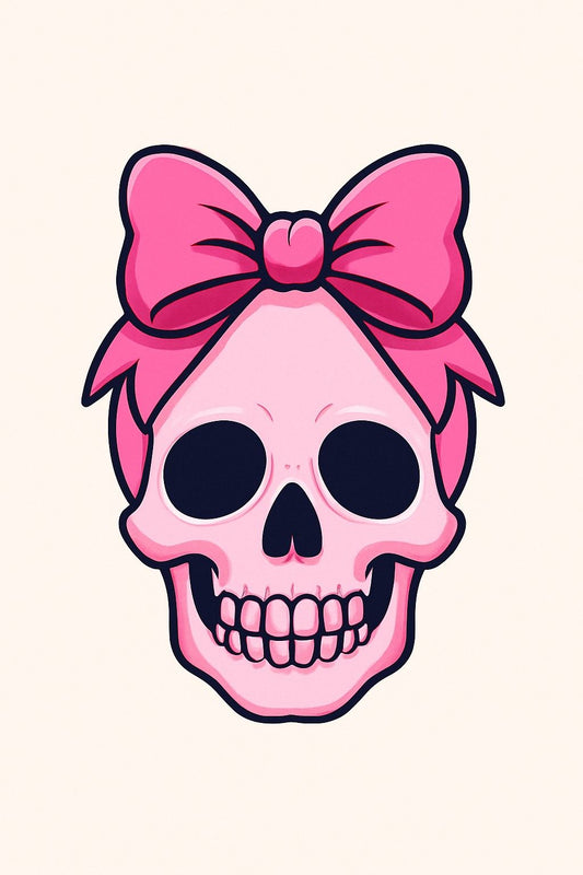 Pink Bow Skull Rhinestone Canvas Art Kit