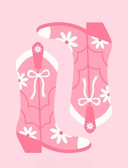 Daisy Bow Boots Rhinestone Canvas Art Kit