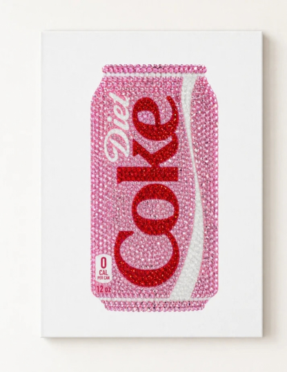 Pink Diet Coke Rhinestone Canvas Art Kit