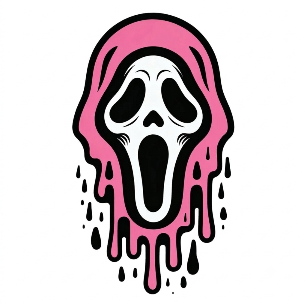 Pink Drip Ghostface Rhinestone Canvas Art Kit