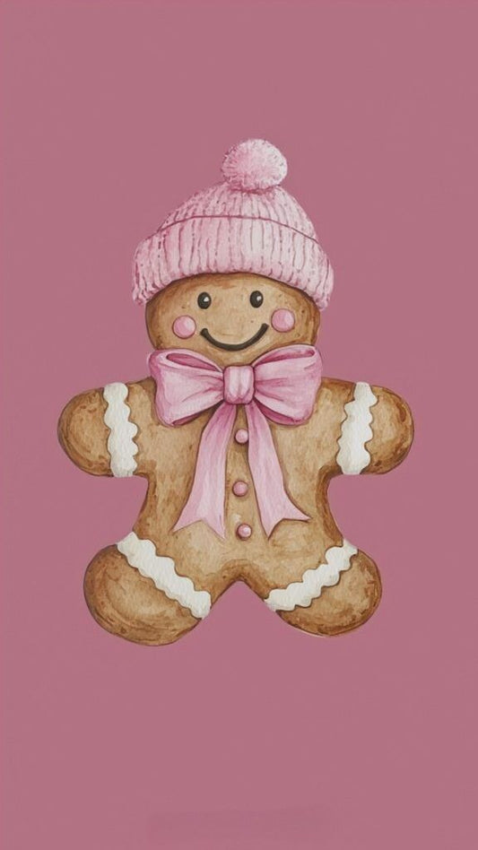 Pink Gingerbread Checkers Rhinestone Canvas Art Kit