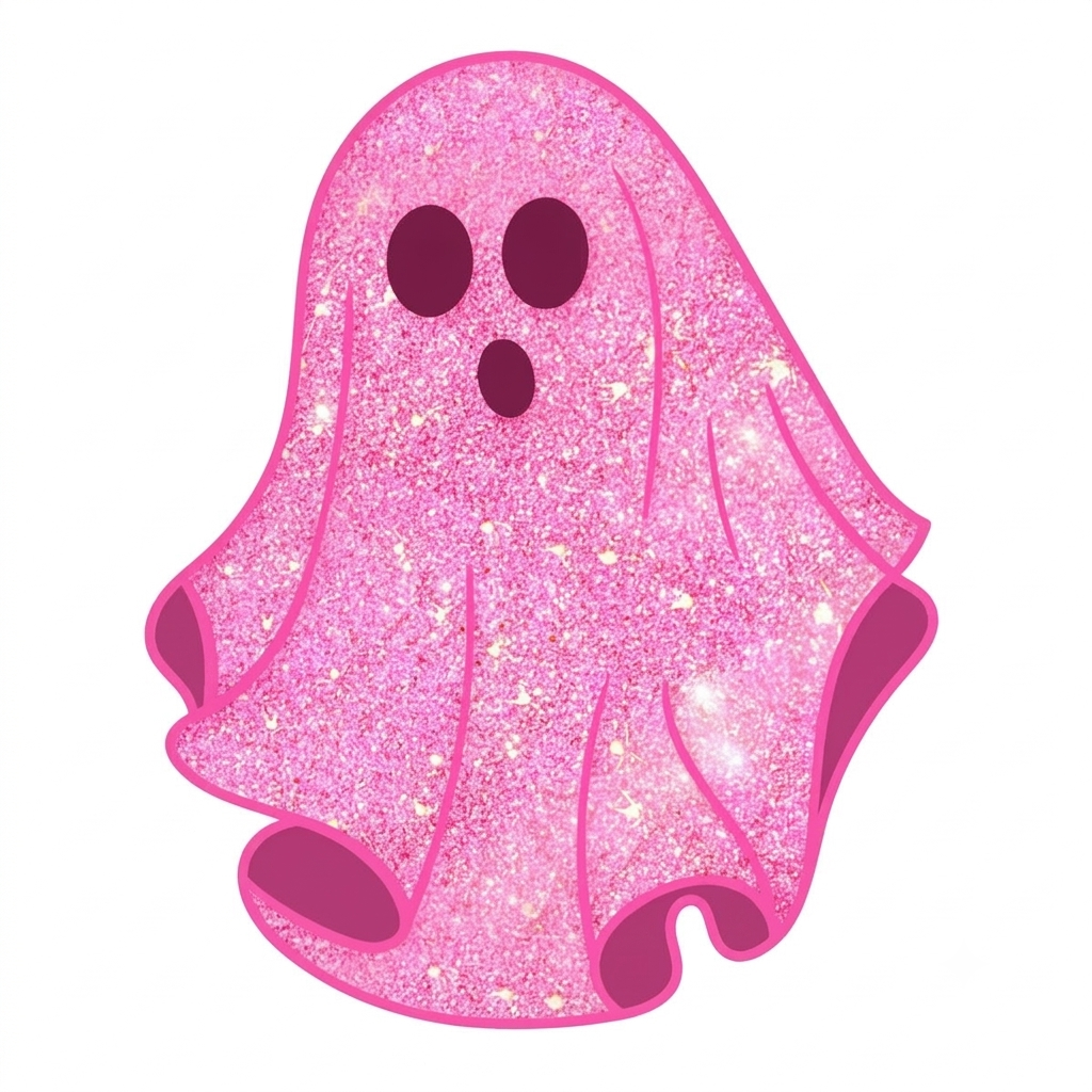 Pink Glitter Ghost Rhinestone Canvas Art Kit