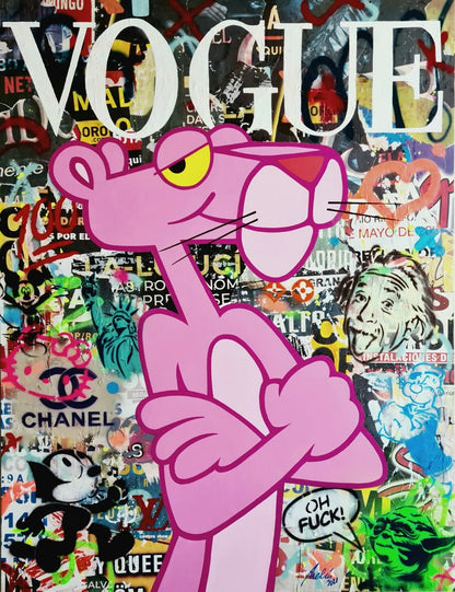 Pink Panther Vogue Rhinestone Canvas Art Kit