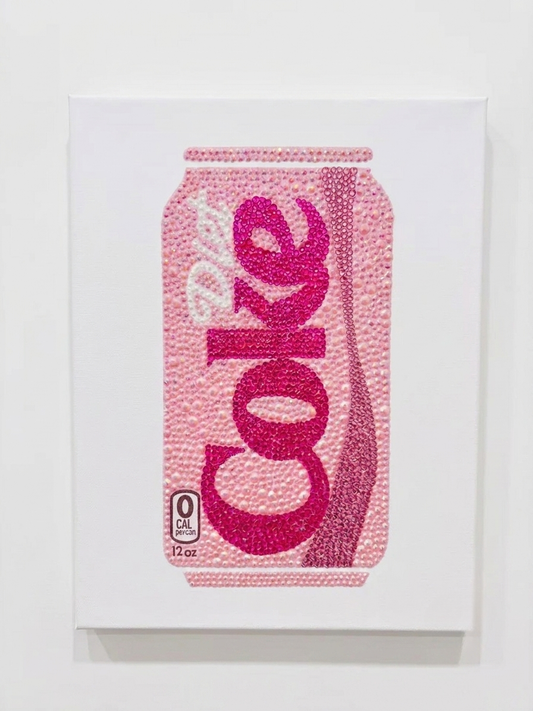 Kit de Arte en Lienzo con Pedrería Diet Coke Rosa Pop